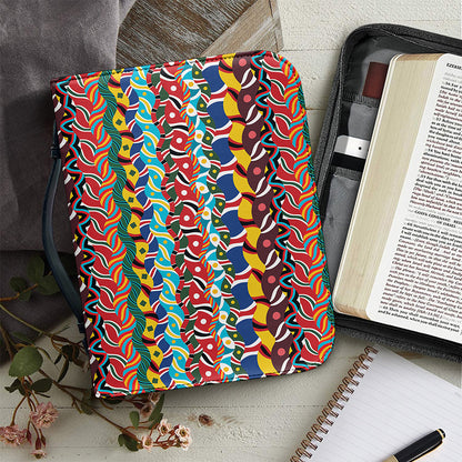 Afro African Ethnic Pattern Print Leather Bible Cover