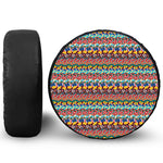 Afro African Ethnic Pattern Print Leather Spare Tire Cover