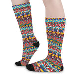 Afro African Ethnic Pattern Print Long Socks