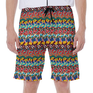 Afro African Ethnic Pattern Print Men's Beach Shorts