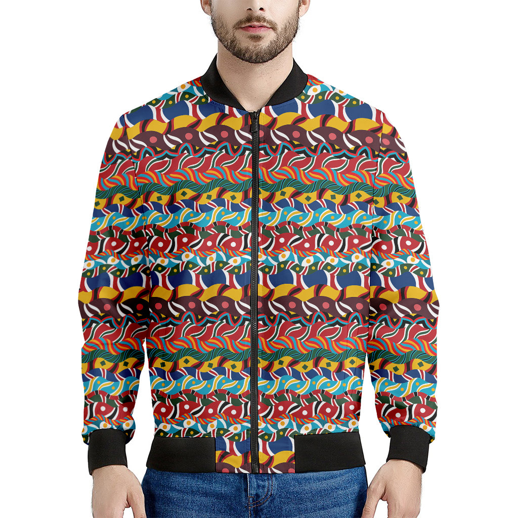 Afro African Ethnic Pattern Print Men's Bomber Jacket