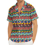 Afro African Ethnic Pattern Print Men's Deep V-Neck Shirt