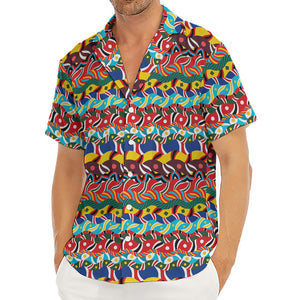 Afro African Ethnic Pattern Print Men's Deep V-Neck Shirt