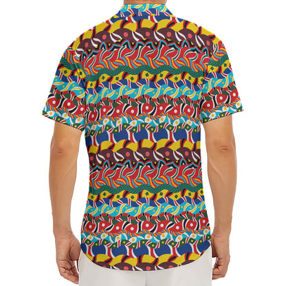 Afro African Ethnic Pattern Print Men's Deep V-Neck Shirt