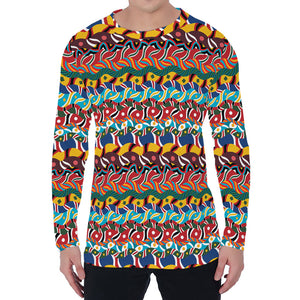 Afro African Ethnic Pattern Print Men's Long Sleeve T-Shirt