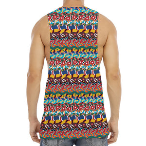 Afro African Ethnic Pattern Print Men's Muscle Tank Top