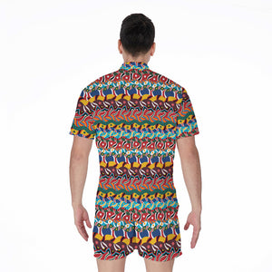 Afro African Ethnic Pattern Print Men's Rompers