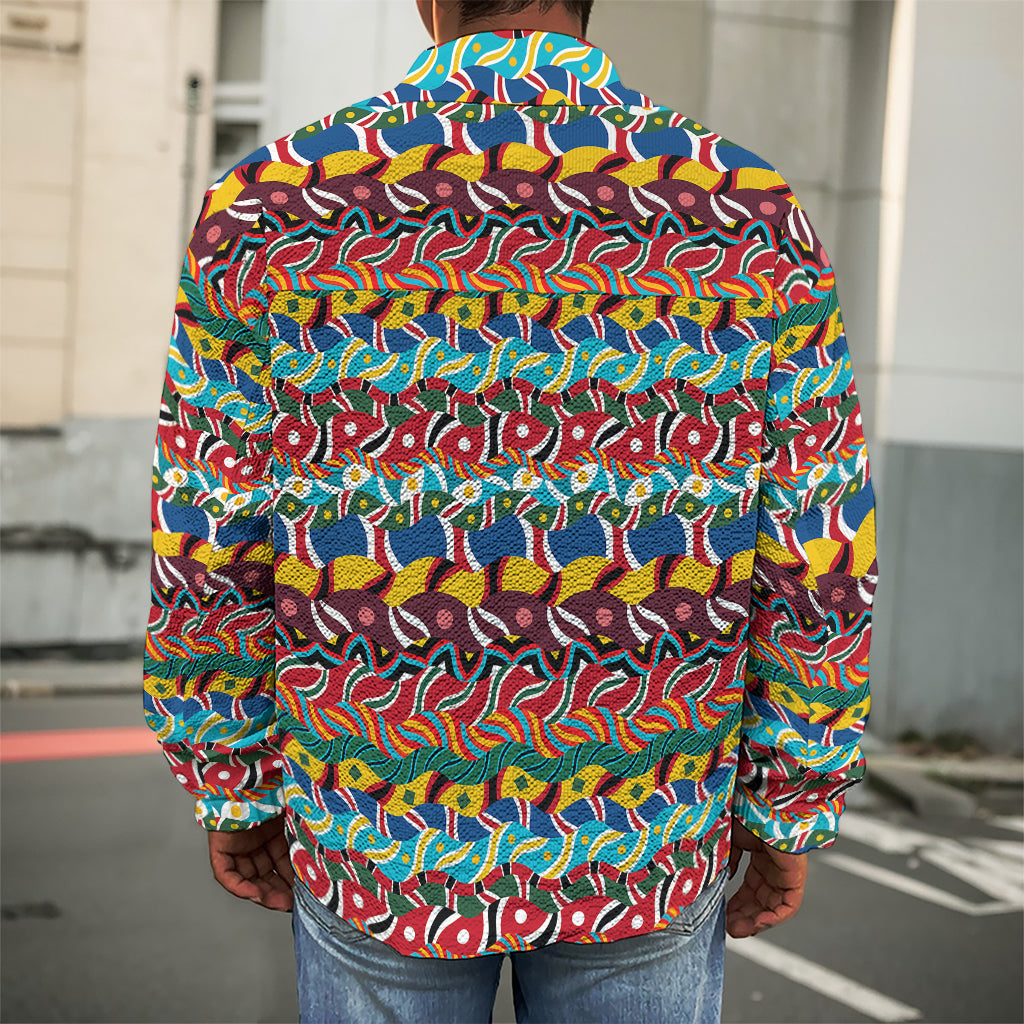 Afro African Ethnic Pattern Print Men's Shirt Jacket