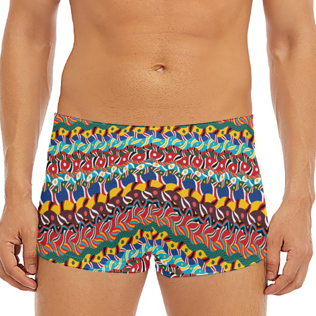 Afro African Ethnic Pattern Print Men's Short Boxer Briefs