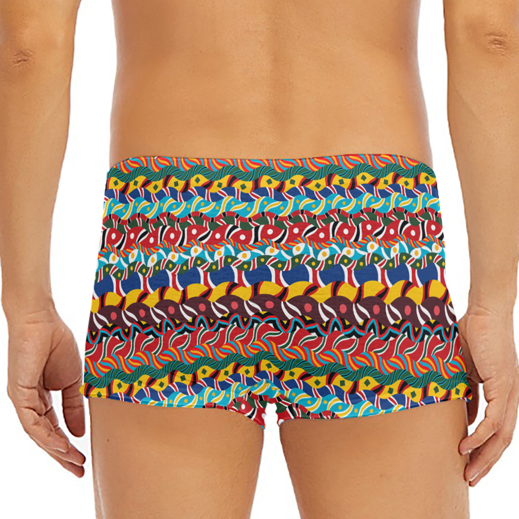Afro African Ethnic Pattern Print Men's Short Boxer Briefs
