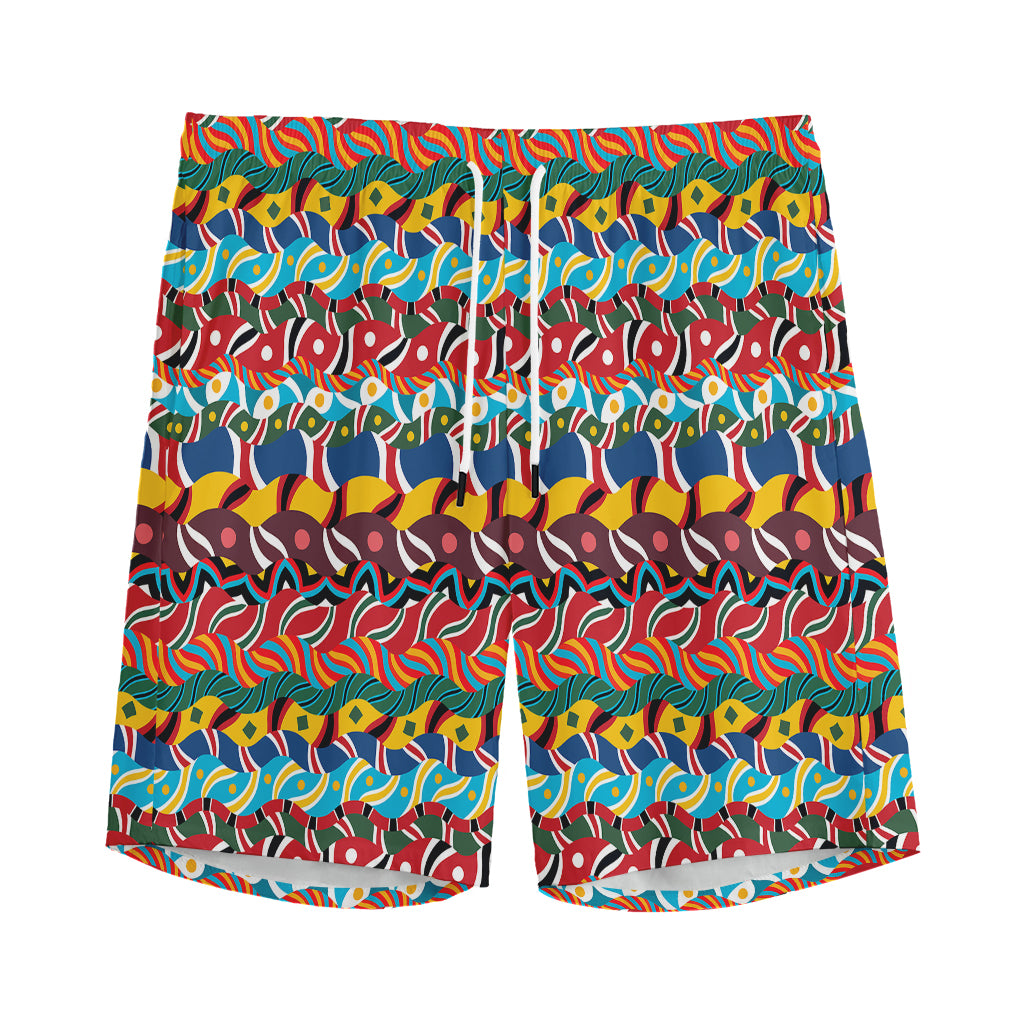 Afro African Ethnic Pattern Print Men's Sports Shorts