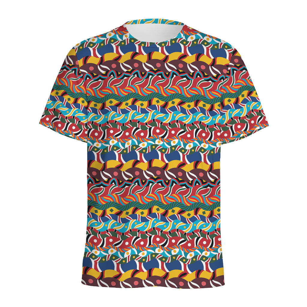 Afro African Ethnic Pattern Print Men's Sports T-Shirt