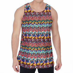 Afro African Ethnic Pattern Print Men's Velvet Tank Top