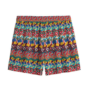 Afro African Ethnic Pattern Print Mesh Shorts