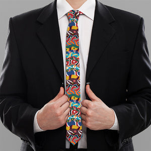 Afro African Ethnic Pattern Print Necktie