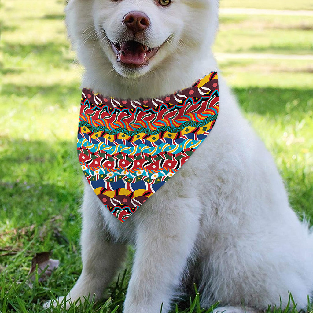 Afro African Ethnic Pattern Print Over The Collar Dog Bandana
