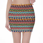 Afro African Ethnic Pattern Print Pencil Mini Skirt