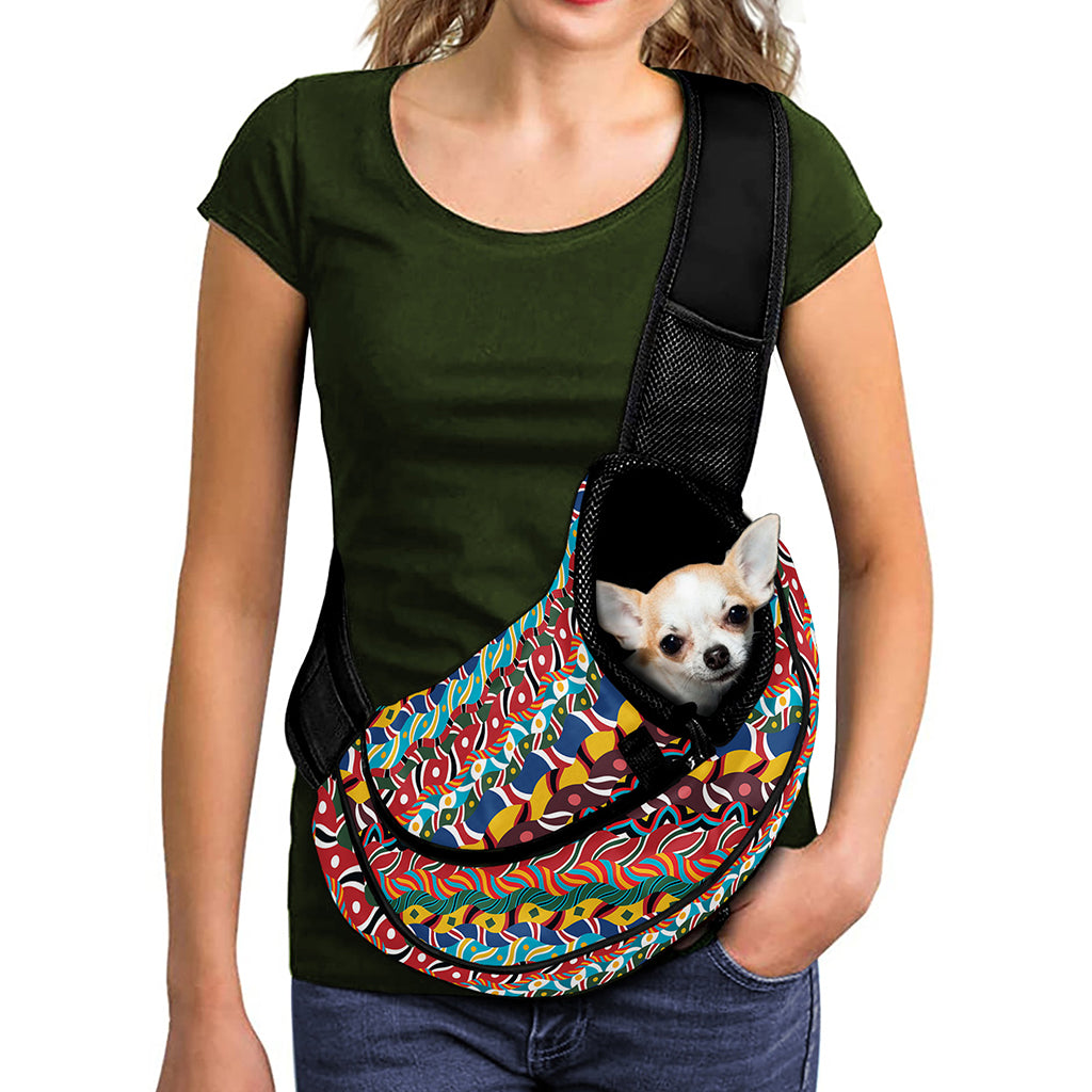 Afro African Ethnic Pattern Print Pet Sling Carrier