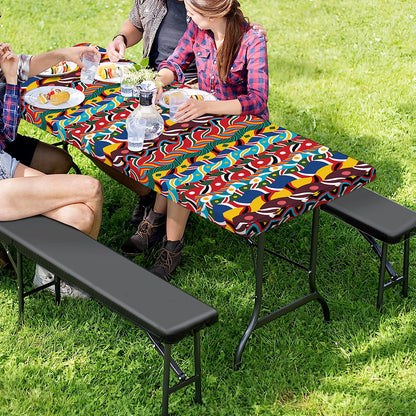Afro African Ethnic Pattern Print Picnic Table Cover