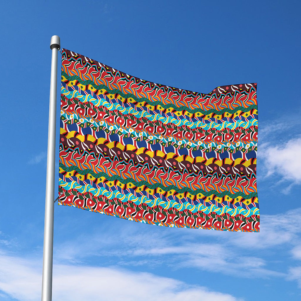Afro African Ethnic Pattern Print Polyester Flag