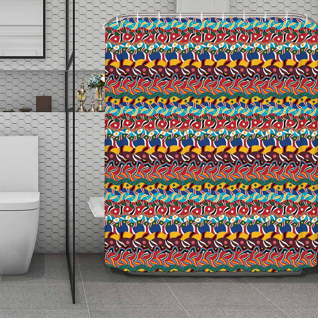 Afro African Ethnic Pattern Print Polyester Shower Curtain