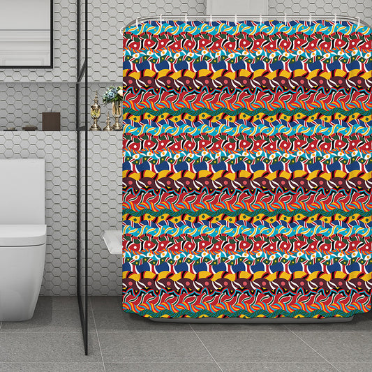 Afro African Ethnic Pattern Print Polyester Shower Curtain