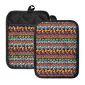Afro African Ethnic Pattern Print Pot Holders With Pocket
