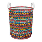 Afro African Ethnic Pattern Print Round Laundry Basket