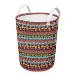 Afro African Ethnic Pattern Print Round Laundry Basket