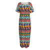 Afro African Ethnic Pattern Print Short Sleeve Long Nightdress