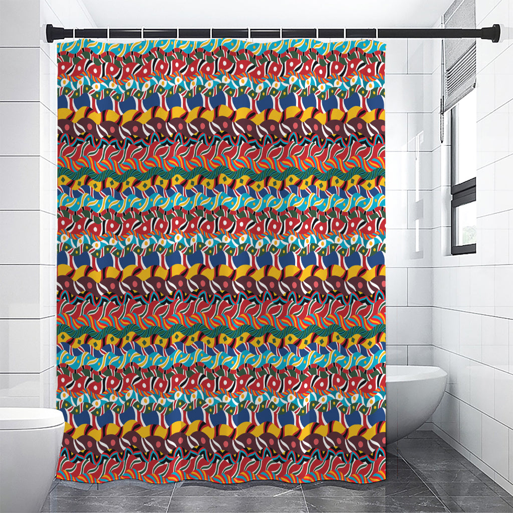 Afro African Ethnic Pattern Print Shower Curtain