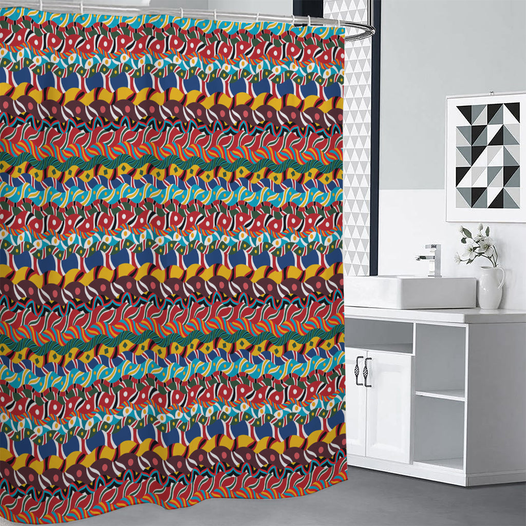 Afro African Ethnic Pattern Print Shower Curtain