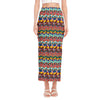 Afro African Ethnic Pattern Print Side Slit Maxi Skirt