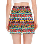 Afro African Ethnic Pattern Print Side Slit Mini Skirt