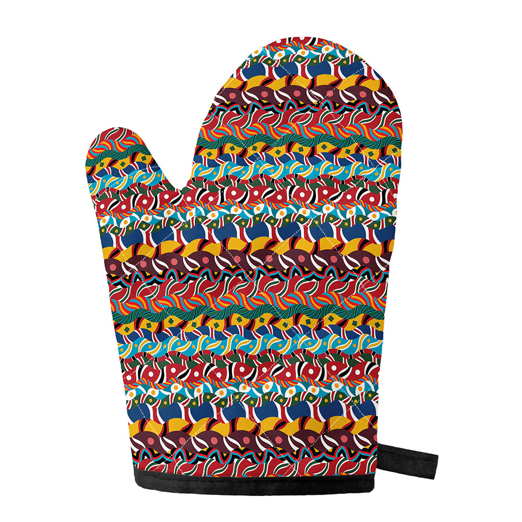 Afro African Ethnic Pattern Print Single Oven Mitt
