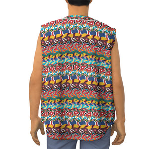 Afro African Ethnic Pattern Print Sleeveless Baseball Jersey