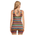 Afro African Ethnic Pattern Print Sleeveless One Piece Swimsuit