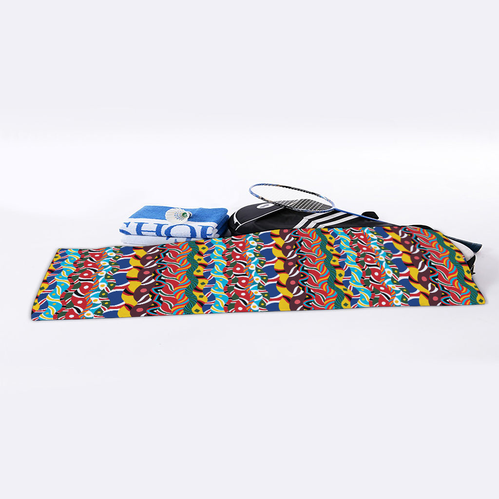 Afro African Ethnic Pattern Print Sports Towel