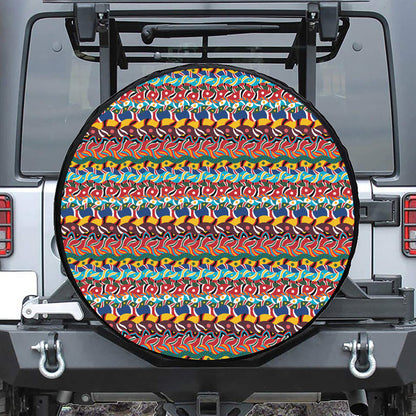 Afro African Ethnic Pattern Print Tire Cover