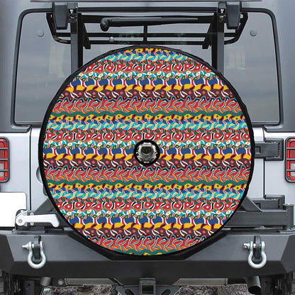 Afro African Ethnic Pattern Print Tire Cover With Camera Hole