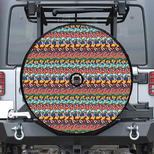 Afro African Ethnic Pattern Print Tire Cover With Camera Hole