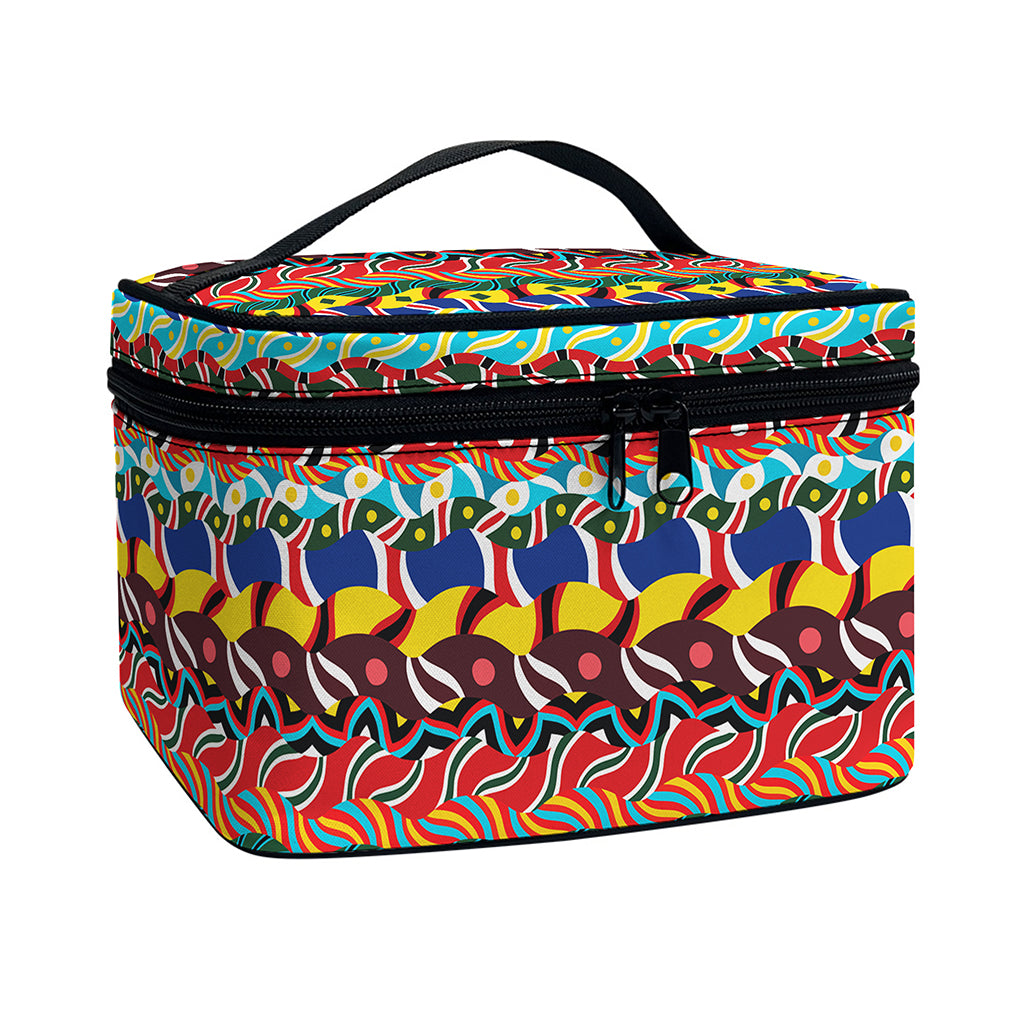 Afro African Ethnic Pattern Print Travel Makeup Bag
