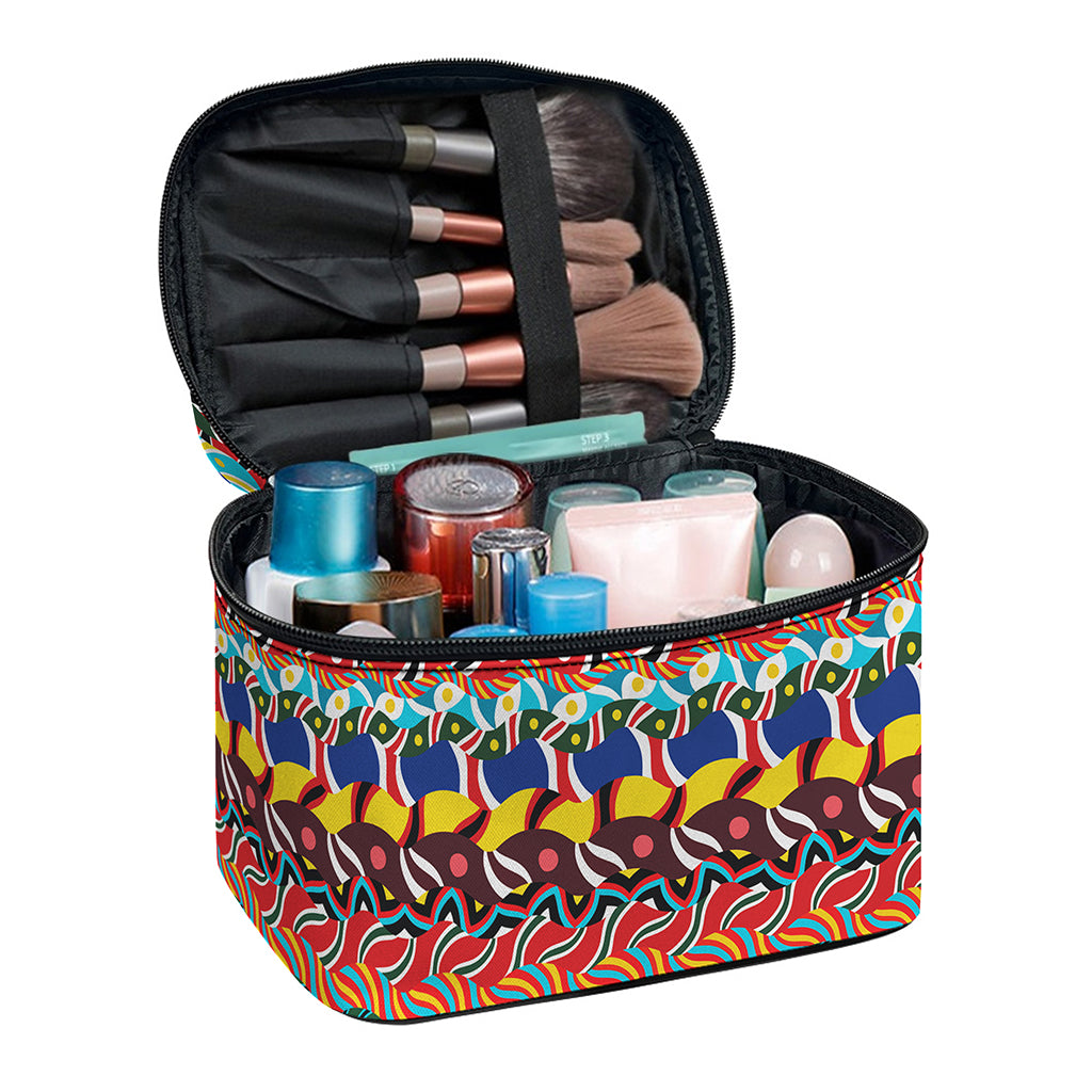 Afro African Ethnic Pattern Print Travel Makeup Bag