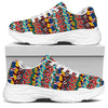 Afro African Ethnic Pattern Print White Chunky Shoes