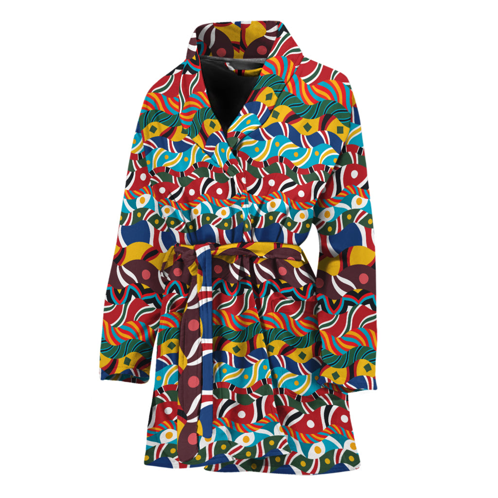 Afro African Ethnic Pattern Print Women's Bathrobe