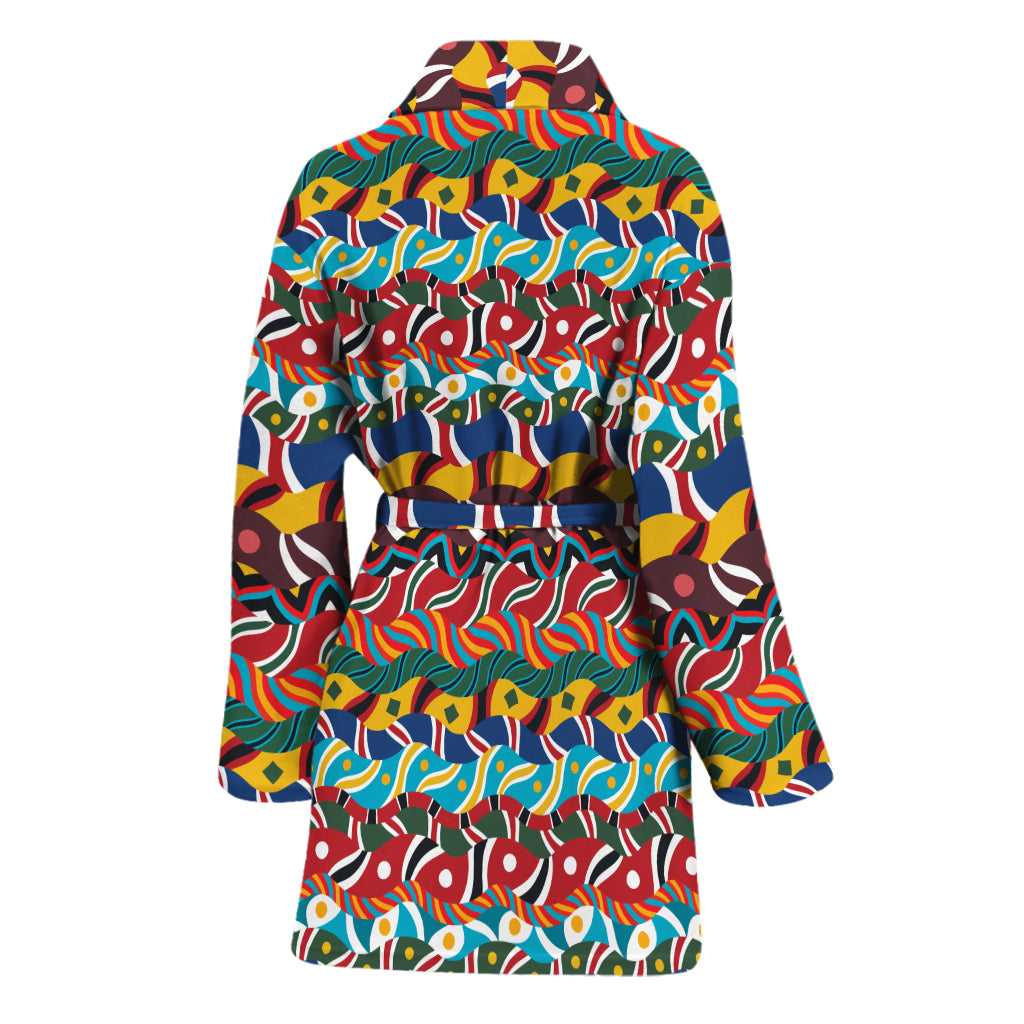 Afro African Ethnic Pattern Print Women's Bathrobe