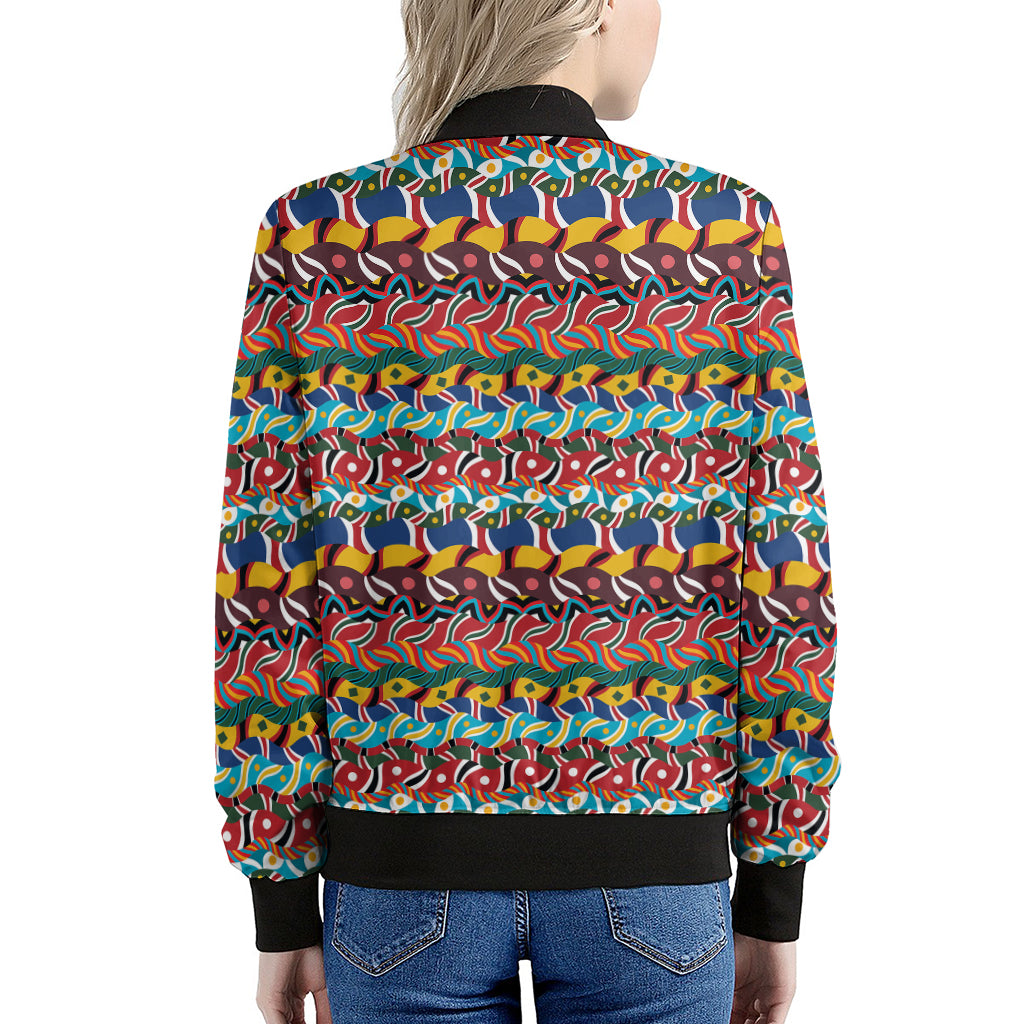 Afro African Ethnic Pattern Print Women's Bomber Jacket