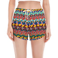 Afro African Ethnic Pattern Print Women's Split Running Shorts