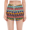 Afro African Ethnic Pattern Print Women's Split Running Shorts