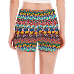 Afro African Ethnic Pattern Print Women's Split Running Shorts